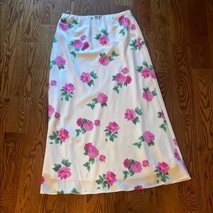 Floral White Skirt